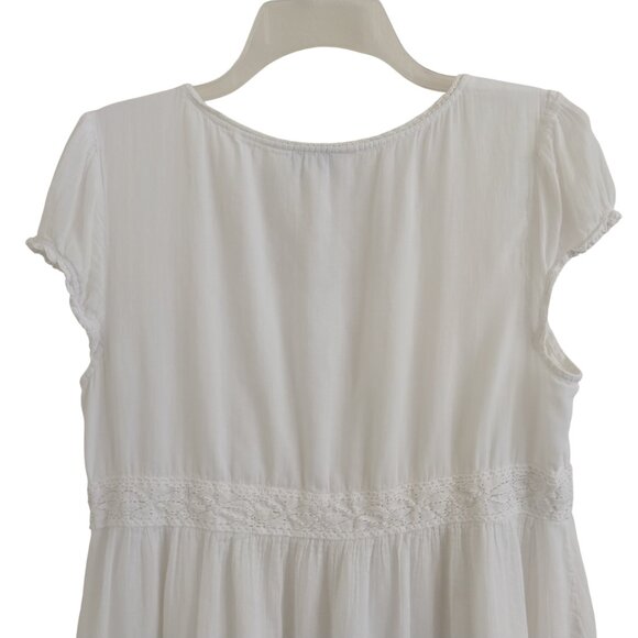 April Cornel Nightgown Nighty Pajamas Size Medium Gently Used Cotton White - Picture 7 of 10